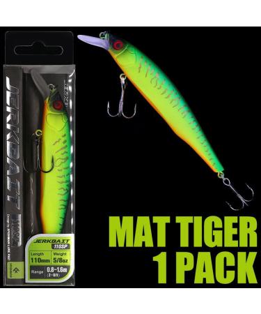 Mat Tiger Jerkbait for Bass Fishing - 85mm Minnow Lure Kit - Suspending Jerk Baits - 1 Pack - Buy Online on SooperMarket.com