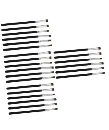 Baluue 24 Pcs Flat Eyebrow Brush Fine Eyeliner Brush Eye Brush Makeup Eye Lash Brush Black Wooden Handle