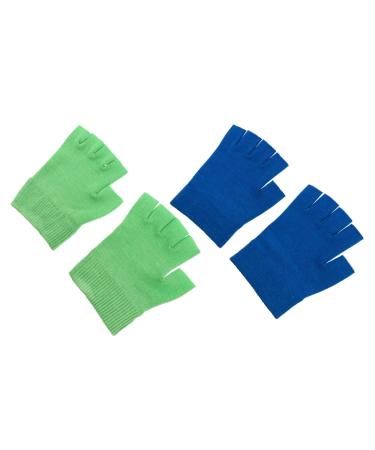 HAPINARY 2 Pairs Gel Gloves Hydrating Gloves Moisturizing Sleeping Gloves Skin Care Dry Skin Gloves Moisturizing Gloves Half Finger Moisturizing Hand Gloves Knitting Lotion Miss Daily Use 16X13X1CM