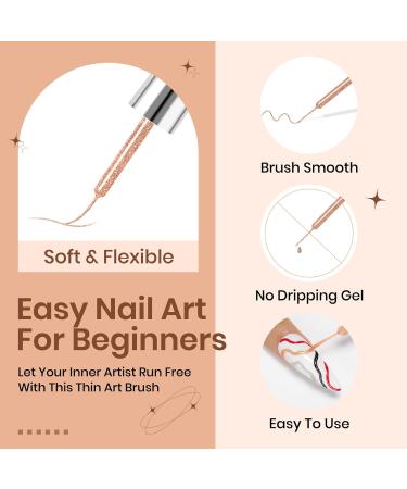 Supwee 4-Color Nail Art Liner Gel Polish Set - White Black Silver Champagne | Reflective Glitter UV Gel for Stunning Nail Designs - Buy Online on SooperMarket.com