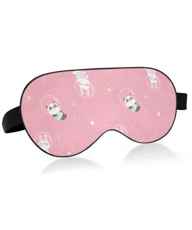 Haskirky Light Blocking Eye Mask Breathable and Adjustable Adult Men and Women Travel on Business Trips Yoga Meditation Light Smooth Comfortable Eye Mask Office Deep Sleep Goodies Cartoon Panda and