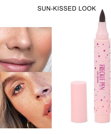 Freckle Pen Freckle Makeup Pen Waterproof Dot Spot Pen Tool Kit Long-Lasting Dotting Pen Light Brown and Dark Brown(01soft brown) - Buy Online on SooperMarket.com