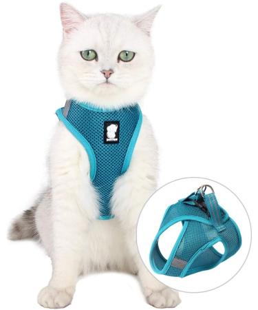 Shop Lianzimau Ultra Light Adjustable Cat Dishes & Escape Protection Running Vest for Kittens & Puppies - Turquoise | 1 Pack - Buy Online on SooperMarket.com