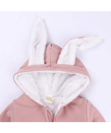 Kids Tales Newborn Baby Winter Romper | Rabbit Ear Hooded Zipper | 6-9 Months | Pink Thick - Buy Online on SooperMarket.com