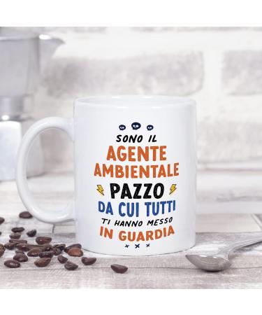 MUGFFINS Environmental Agent Man Mug - in Italian - Tutti ti Hanno messo in Guardia - Funny Gift for Colleagues - Ceramic 11oz Mug Agente Ambientale_masc - Buy Online on SooperMarket.com