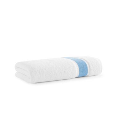 Aston & Arden Aegean Striped Turkish Bath Sheet - (Set of 1) Soft & Absorbent Eco-Friendly Recycled Cotton Blend, 600 GSM, Decorative Towel for Bathroom, Home, Hotel, and Salon, Deep Pool Blue Deep Pool Blue Bath Sheet