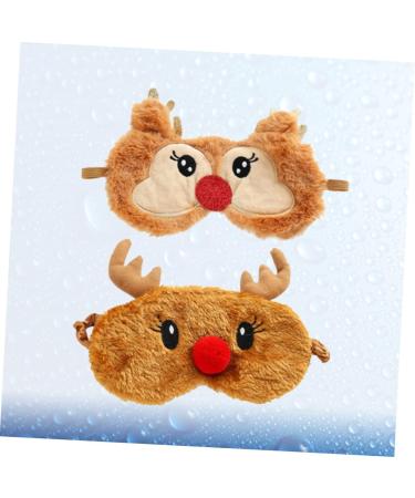 Shop NOLITOY 4 Pcs Animal Eye Masks | Plush Rudolph Eye Cover for Travel & Sleep | Soft Blindfolds for Comfort & Style - Buy Online on SooperMarket.com