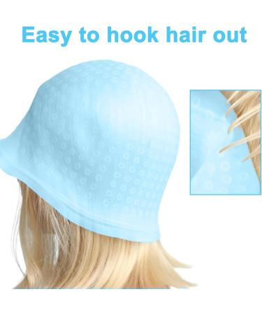 Highlighting Cap Silicone Hair Highlighting Cap with Hook Punched Hole Highlight Hair Cap Professional Hair Dye Cap Hairdressing Dyeing Staining Tools for Women Men - Buy Online on SooperMarket.com