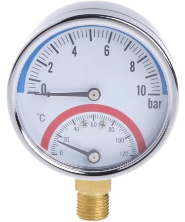 GUMEI 10 Bar Temperature Pressure Gauge - G1/4 Thread 2-in-1 Thermometer Monitor for Accurate Readings - Buy Online on SooperMarket.com