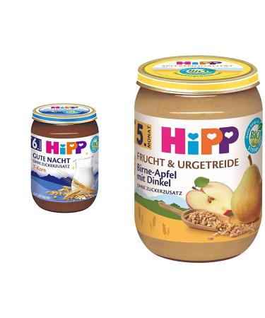 HiPP 7-grain pack of 6 (6 x 190 g) & pear in apple with spelt pack of 6 (6 x 190 g)