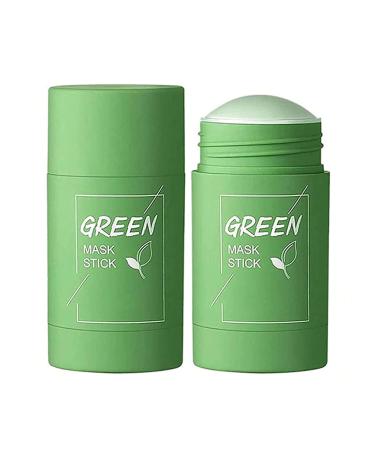 Poreless Deep Cleanse Mask Stick Green Tea Green Tea Mask Clay Stick Deep Clean Pore Improves Skin For All Skin Types Men Women (2PCs) 1 piece (1 Pack)
