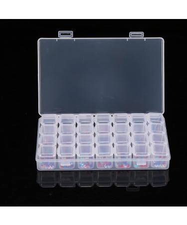 28 Slots Clear Nail Art Rhinestone Gem Bead Storage Box for Manicure Design - Buy Online on SooperMarket.com