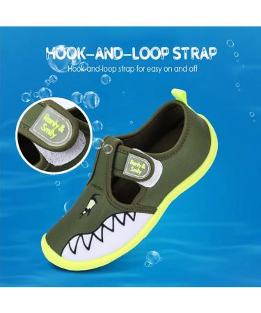 Nerteo Boys Girls Cute Aquatic Water Shoes | Olive/Shark | Size 10 Toddler - Buy Online on SooperMarket.com