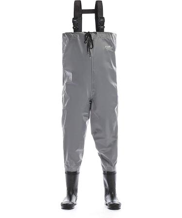 Foxelli Chest Waders - Waterproof Fishing Waders for Men & Women with Boots | Lightweight 2-ply Nylon/PVC Construction | Size 10 - Buy Online on SooperMarket.com