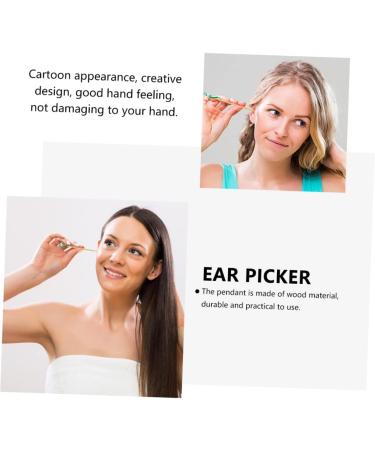 12pcs Healeved Wooden Ear Pick Set - Stainless Steel Earwax Remover Tools - Buy Online on SooperMarket.com
