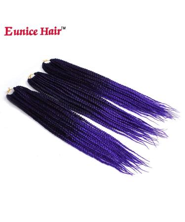6 Packs Eunice Hair Long Braids Extensions 24 Inch - T1B/Purple Kanecalon for DIY Crochet - 100g/Pack - Buy Online on SooperMarket.com