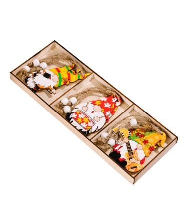 Cabilock 9pcs Thanksgiving Wooden Pendant Wooden Sign Happy Harvest Sign Harvest Season Gnome Pendant Boxed Assorted Color 1 9X5X0.2CM
