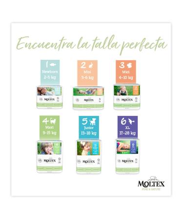 Moltex Pure & Nature Ecological Diapers Size 1 (2-5 kg) - 88 Biodegradable Diapers for Eco-Friendly Baby Care - Buy Online on SooperMarket.com