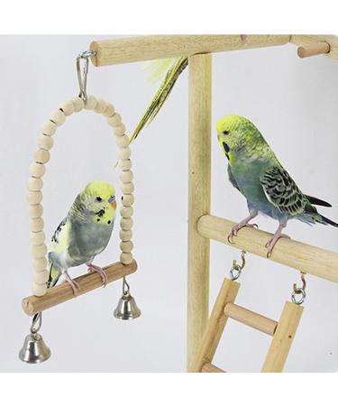 Holzsammlung Bird Playground Wooden Parrot Stand Bird Play Stand Parrot Perch Stand with Ladder Bird Play Gym Toy Cage Accessories for Small Middle Parakeets Cockatiels Finches Budgie Lovebirds #17 - Buy Online on SooperMarket.com