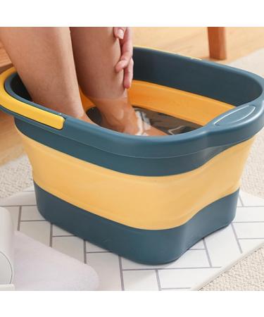 Yusseqdd Collapsible Foot Bath Basin - Multifunctional Large Capacity Foldable TPE Bucket for Home & Salon Use - Light Blue - Buy Online on SooperMarket.com