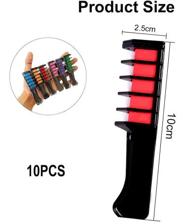 10PCS Hair Chalk Comb for Girls - Non-Toxic & Washable Hair Coloring Kit | Kids Makeup Set for Halloween & Birthdays - Buy Online on SooperMarket.com