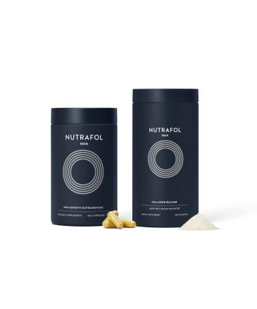 Nutrafol Men's Hair Growth Supplement and Collagen Peptides Powder  Physician-formulated for Visibly Thicker  Stronger Hair  Dermatologist Recommended - 1 Month Supply  12 oz Bottle