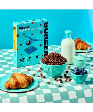 Surreal Cocoa - High Protein Cereal - Low Sugar- Healthy Plant Based Cereal - High in Fibre - Low Carb - Gluten Free - Vegan - 13g of Protein 0g of Sugar - 240g per Box - 4 Pack (4 x Cocoa) 240 g (Pack of 4) - Buy Online on SooperMarket.com