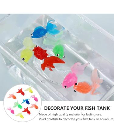 Zlxft 14pcs Neon Artificial Fish - Soft Rubber Aquarium Decor & Cat Toys | Realistic Floating Goldfish Ornaments for Aquariums - Buy Online on SooperMarket.com