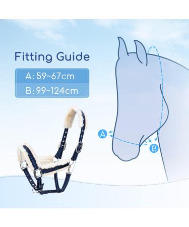Nobleza Knotted Halter for Horses - Padded Nose & Neck Dark Blue | Ideal for Riding & Training - International Shipping Available - Buy Online on SooperMarket.com