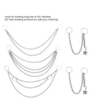 5PCS Hip Hop Punk Style Hair Braid Chain Rings | Hair Accessories for Women - Buy Online on SooperMarket.com