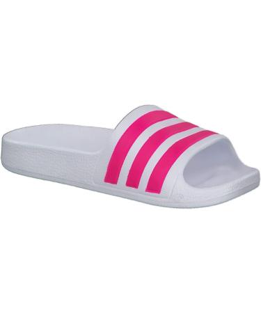 Adidas Unisex Kinder Adilette Aqua Slides - Kids Sandal 29 EU - Ftwr White/Real Magenta | International Shipping Available - Buy Online on SooperMarket.com