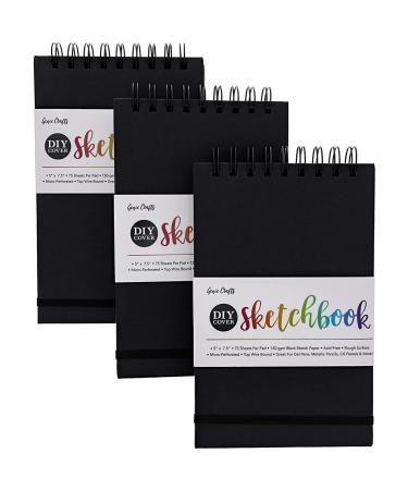 Paper Junkie Black Paper Drawing Pad, 75 Sheets Each (3 Pack)