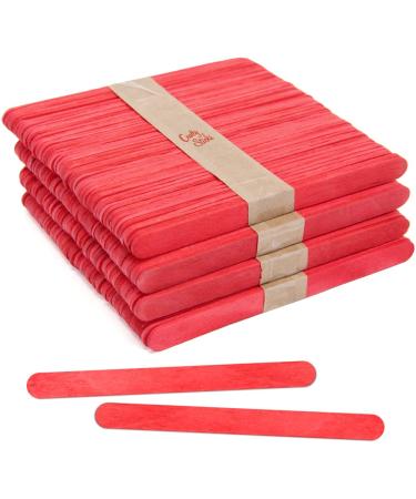 Craft Popsicle Sticks 4.5 Inch Standard CraftySticks Individual Colors Natural and Multi Color Packs (Red 200 Sticks) Red 200 Sticks