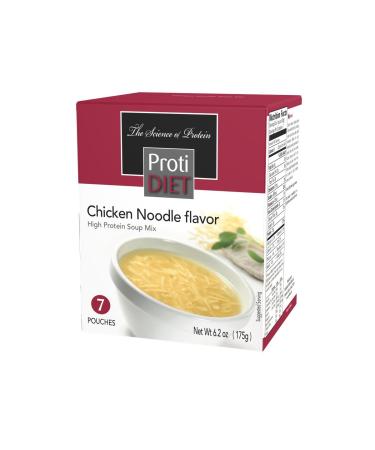 ProtiDIET Chicken Noodle Soup (7 Pouches), High Protein, Delicious Chicken Noodle Soup Mix, No Sugar Meal Replacement, No Trans Fat, 15G Protein, 90 Calories 6.2 oz