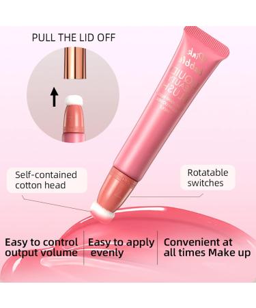 HERBENJOY Liquid Blush Beauty Wand Cream Blush - Long Lasting & Lightweight | Cheek Makeup with Cushion Applicator (03) - 1 ml - Buy Online on SooperMarket.com