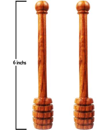 BATRA ASSOCIATES - 6 Inch Wooden Syrup Dippers - Honeycomb Sticks Perfect for Drizzling Honey | Maple Syrup | Chocolate | Caramel Honey Spoons - Buy Online on SooperMarket.com