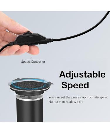 Electric Foot Callus Remover (Speed Adjustable) with 60pcs Replacement Pads Professional Pedicure Foot File Sander Tool for Women Men Dead Dry Hard Skin Removal (Black) - Buy Online on SooperMarket.com