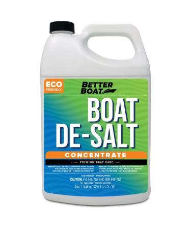 Boat De-Salt Concentrate Salt Remover for Flusher Motors Marine Boats Watercraft Engines Winterize Cleaner & Boat Wash Cleanser to Wash Salt Away and Off to use with or Without Mixer Flush Kit 1 Gallon