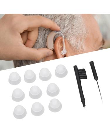 Silicone Hearing Amplifier Dome & Cleaning Brush Set | Earplug Ventilation Brush for Optimal Hearing Aid Care - Buy Online on SooperMarket.com