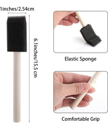 WLLHYF 6 PCS Foam Paint Brush Set - Durable Sponge Brushes for Crafts & Paints - Wooden Handles - Ideal for Smooth Surfaces & Stain Removal - Buy Online on SooperMarket.com