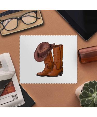 Shop 2 x Cowboy Boots & Hat Microfiber Lens/Eyeglass Cleaning Cloths - Perfect for Eyewear Care | International Shipping Available - Buy Online on SooperMarket.com