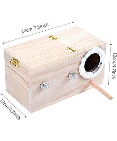 Wooden Parrot Breeding Box for Birds - Budgie, Cockatiel, Parakeet, Lovebirds, Conure, Cockatoo - Nesting Box for Cage - 7.8x4.7x4.7 inch - Buy Online on SooperMarket.com