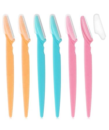 Sularpek 6 Pcs Eyebrow Razors Face Razors for Women Safety Facial Hair Remover Face Shaver Trimmer With Safety Covers Exfoliating Dermaplaning Tool for Women and Men for Shave Eyebrow Face Fuzz