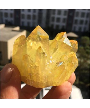 Natural Crystal Rough Beautiful Lemon Yellow Plated Quartz Crystal Clusters 90-100g - Buy Online on SooperMarket.com