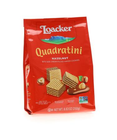 Loacker Quadratini Premium Hazelnut Wafer Cookies, 250g/8.82oz Hazelnut 8.82 Ounce (Pack of 1)