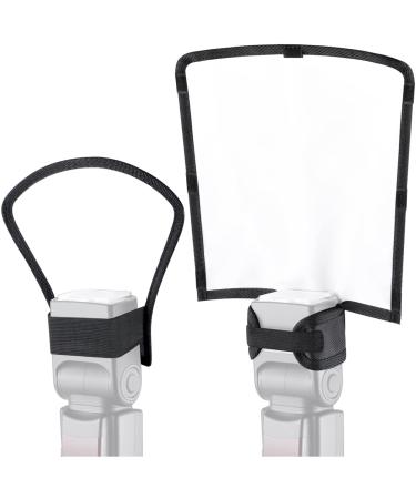 waka Flash Diffuser Reflector Kit - Bend Bounce Flash Diffuser+ Silver/White Reflector for Speedlight, Universal Mount for Canon, Nikon, etc.