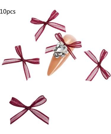 10x/Set Organza Bowknot Nail Black White Nails Art Nails Art Decoration Nail Supplies For Salons 10x Nail Nails Art Champagne Organza Bowknot Nail Multi-Color - Buy Online on SooperMarket.com