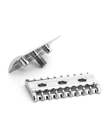 MHLE TRADITIONAL R41 Double Edge Safety Razor - Premium Barbershop Quality for Smooth Shave Chrome Finish - Buy Online on SooperMarket.com
