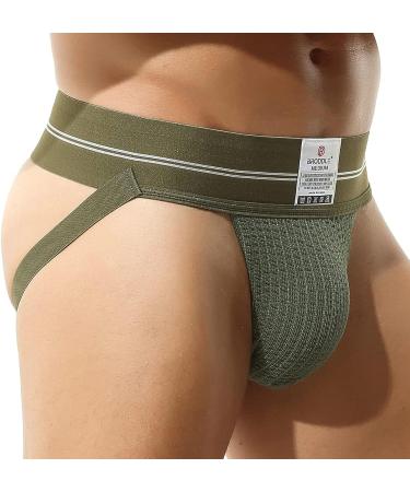 BRODDLE Men's Green Large Jockstrap - Stretchy Nylon Mesh Pouch Athletic Supporters - Buy Online on SooperMarket.com