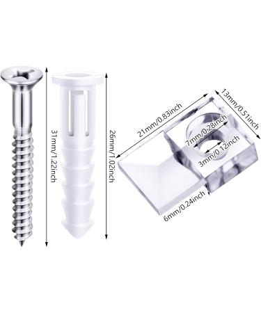 20 Pack Mirror Holder Clips Kit - Glass Retainer Clips for Mirror Hanging Hardware - Includes Screws - For Fixing Mirror Cabinet Door (Classic Style) - Buy Online on SooperMarket.com